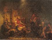 august malmstrom King Ella's messengers before Ragnar Lodbrok's sons oil on canvas